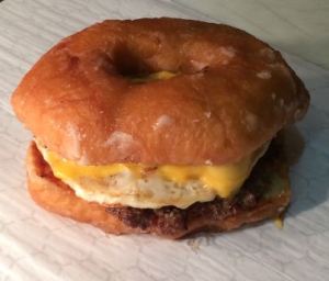 A buger with a donut for the bun. Yes, you canfind that at Jack Brown's too. 
